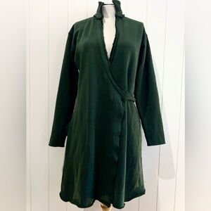 Frank & Eileen NWOT Willa  Fleece Wrap Dress jacket holiday xmas  Size S Green